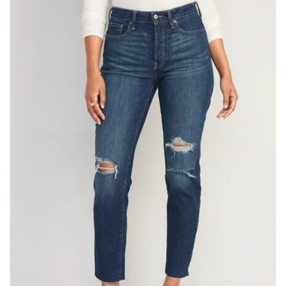 Old Navy High-rise O.G. straight secret-smooth pockets jeans size 0 EUC - Picture 1 of 7